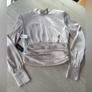 Aritzia Cream Satin Blouse